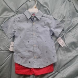 Short Sleeved Button Up w/ Shorts